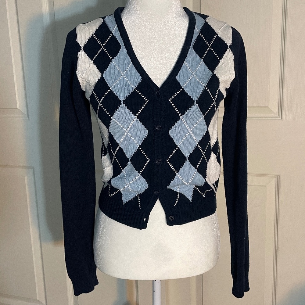 Brandy Melville Argyle Button Up